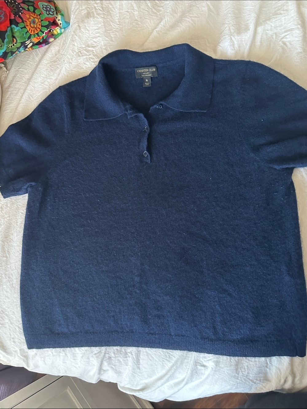 Charter Club Navy Short-Sleeve Polo
